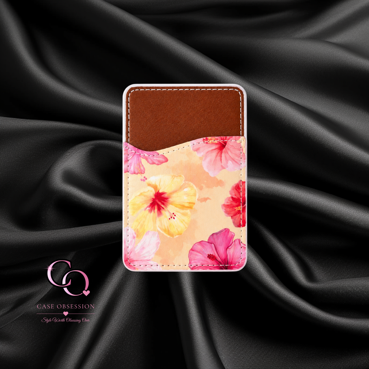 Golden Hibiscus Phone Card Wallet