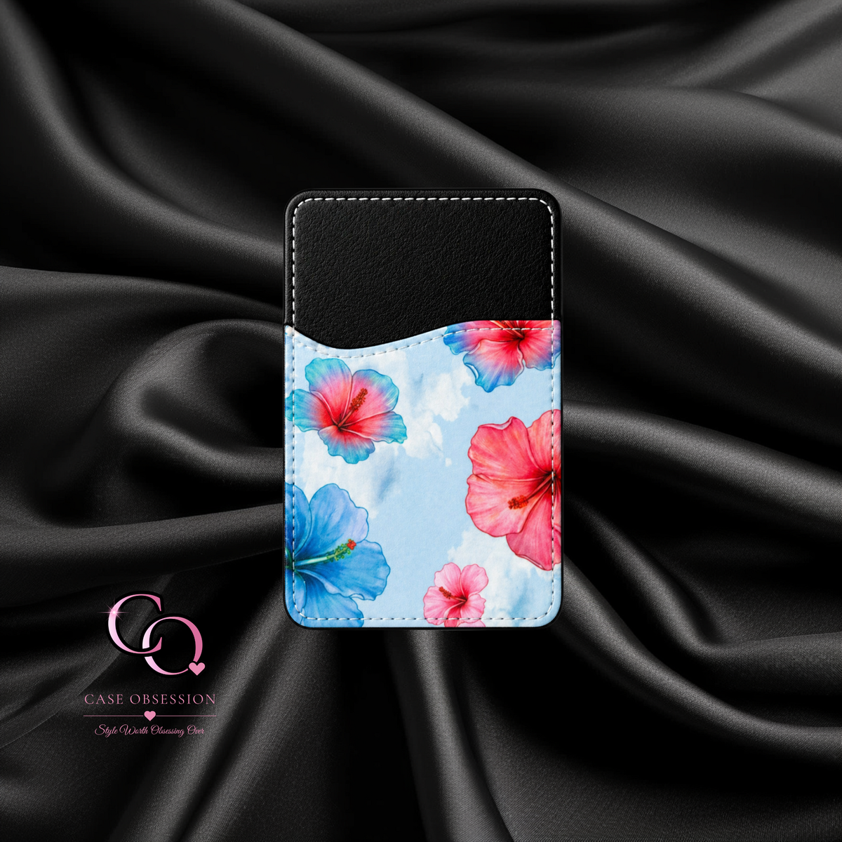 Ocean Hibiscus Adhesive Phone wallet