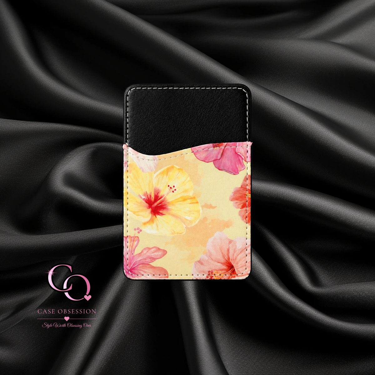 Golden Hibiscus Phone Card Wallet