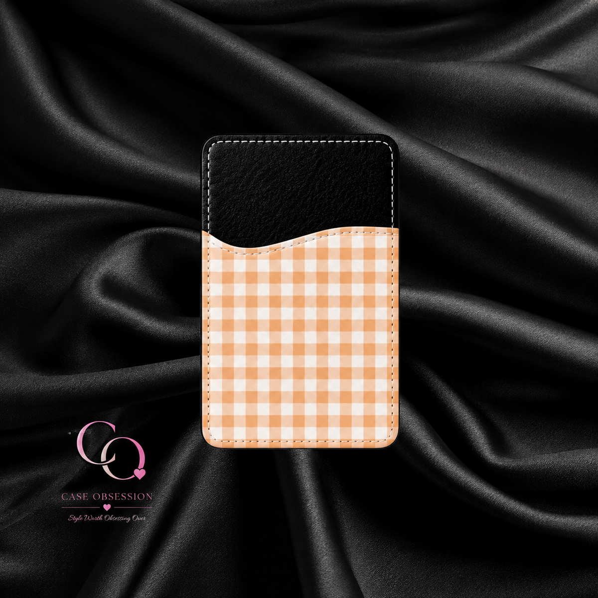 Orange Picnic Phone Card Wallet — Adhesive Card Holder