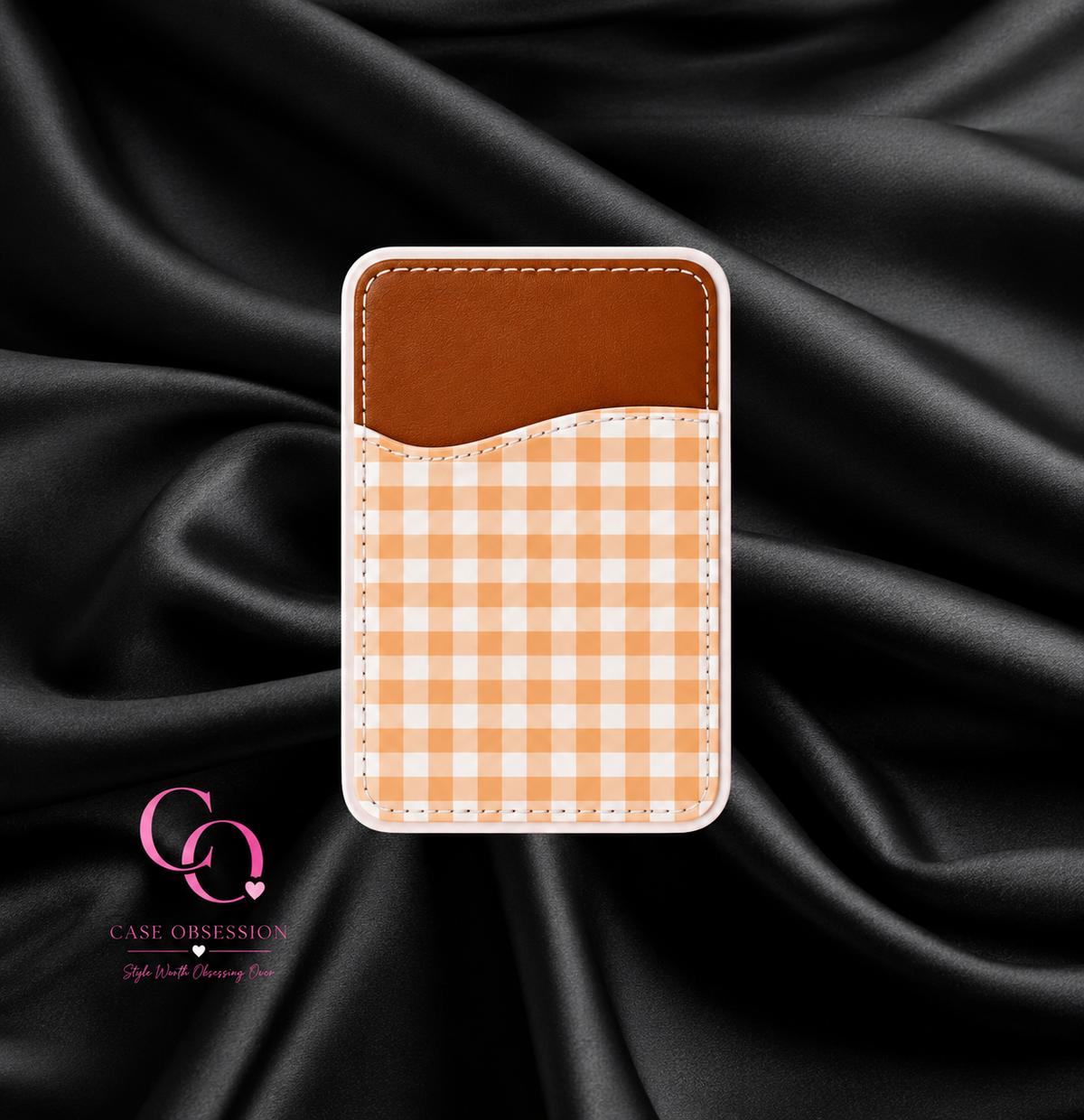 Orange Picnic Phone Card Wallet — Adhesive Card Holder