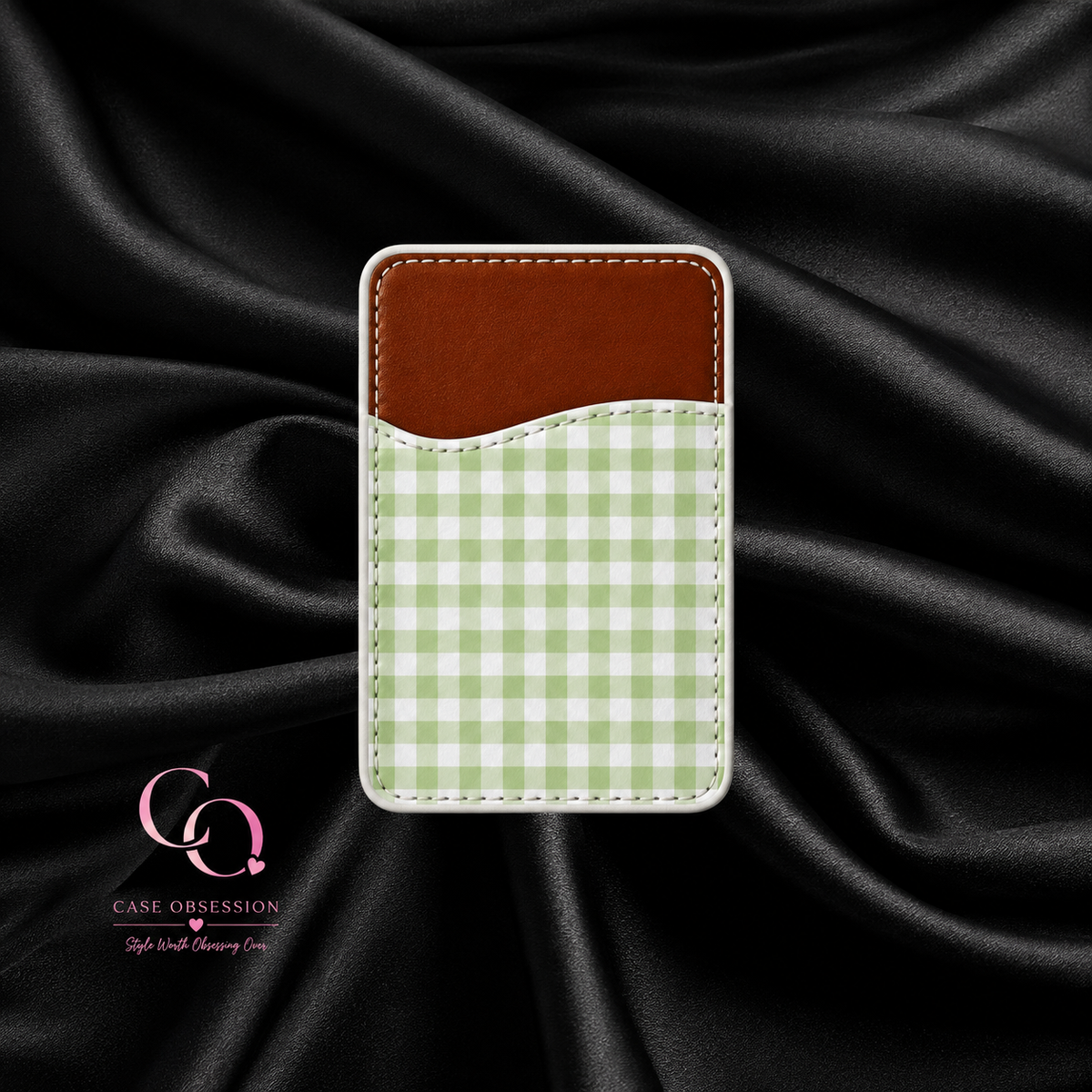 Sage Picnic Phone Card Wallet — Adhesive Card Holder