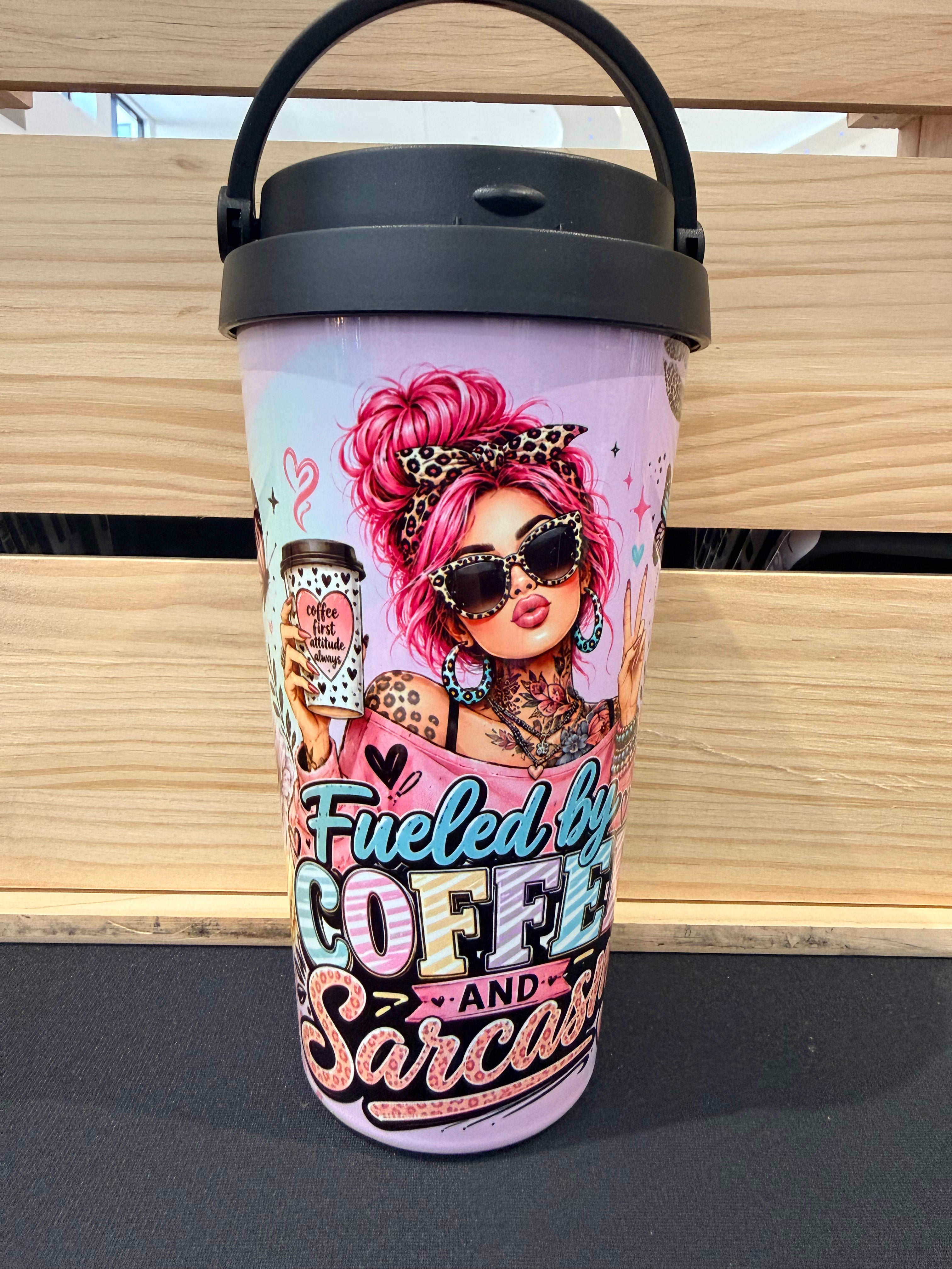 Stainless Steel, Takeaway cup with carry Handle (500ml)